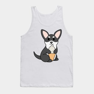 Black and White Chihuahua Ice Cream Tank Top